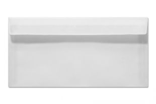 Transparenthülle DIN lang, nassklebend, weiß