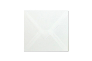 Transparenthülle 150 x 150 mm mit spitzer Klappe, weiß