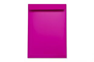 Versandtasche DIN C4, Chromokarton glänzend pink mit Fenster