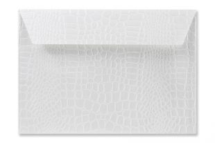 Hülle DIN C5, geprägte Krokodilleder-Optik weiß