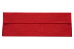 Hülle 115 x 325 mm, rote Leinenstruktur