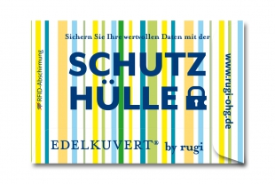 »Edelkuvert®« RFID-Schutzhülle gestreift-blau-grün-gelb