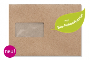 »Design-RC®« 162 x 229 mm DIN C5 braun Briefumschlag (mit Bio-Folienfenster)