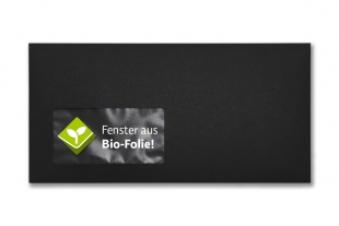 »ecoFIBRES« black 114 x 229 mm DIN C6/5 (mit Fenster)