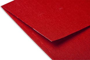 Hülle 115 x 325 mm, rote Leinenstruktur