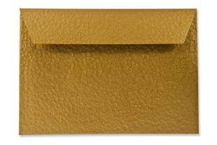 Hülle DIN C5, Hammerschlagstruktur metallic groß, goldgelb