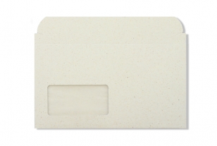 »Graspapier« FIXCOLL Briefumschlag 125 x 225 mm (mit Pergamin-Fenster)