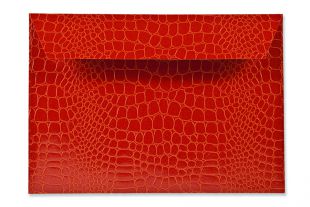 Hülle DIN C5, geprägte Krokodilleder-Optik orange