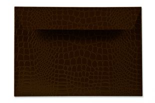 Hülle DIN C5, geprägte Krokodilleder-Optik braun
